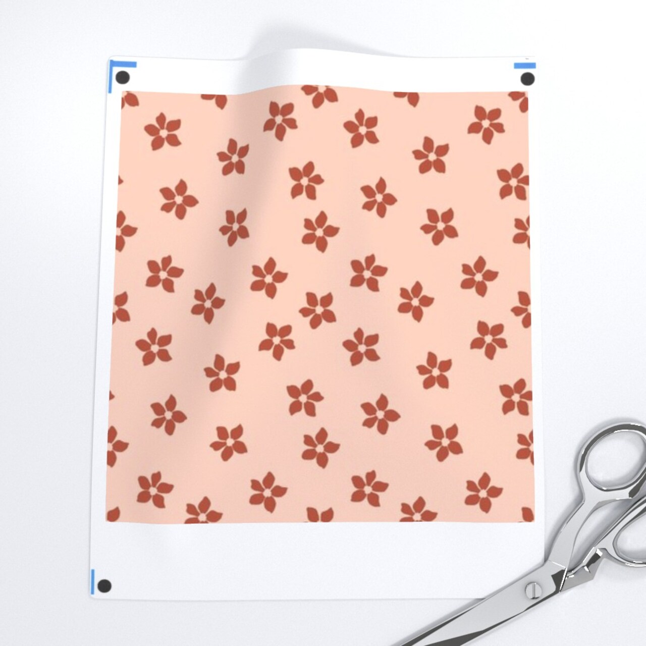 Ditsy Floral Boho Cottagecore Pink Peach Minimalist Custom Printed Fabric by Spoonflower Various Fabrics by the Yard or Fat Quarter